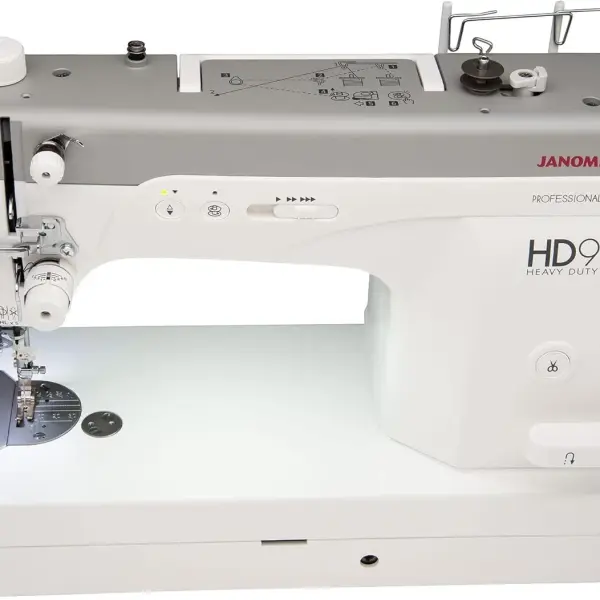 Janome HD9V2 Professional Sewing Machine - High Speed Heavy Duty Sewing Machines with Up to 1,600 Stitches Per Minute, Industrial Pretension Threading, and Extension Table, Straight Stitch Only