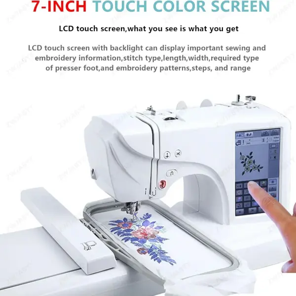 Computerized Sewing and Quilting Machine,132 Built-in Stitches, Comes with Expansion Table and 7" LCD Touch Screen,4x4/4x9.2in Embroidery Area & Multiple Accessories