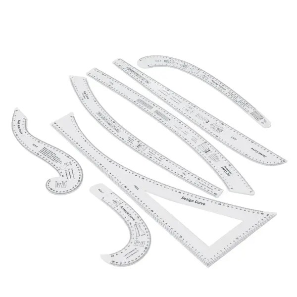 Flexible Clothing Ruler Set, 7-Piece Pattern Drawing Tools for Accurate Sewing and Tailoring Projects