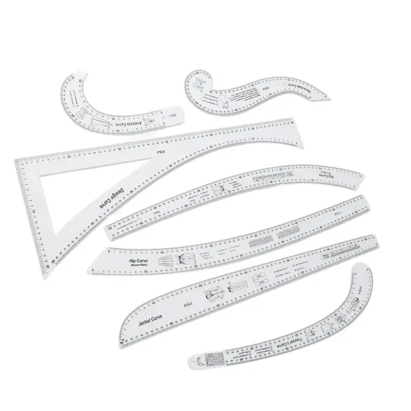 Flexible Clothing Ruler Set, 7-Piece Pattern Drawing Tools for Accurate Sewing and Tailoring Projects