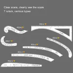 Flexible Clothing Ruler Set, 7-Piece Pattern Drawing Tools for Accurate Sewing and Tailoring Projects