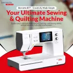 Bernette B77 Sewing and Quilting Machine | Touchscreen Control with Multiple Stitch Options | Includes 12×18 Cutting Mat and Purple Rotary Cutter