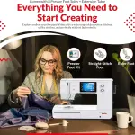 Bernette B77 Sewing and Quilting Machine | Touchscreen Control with Multiple Stitch Options | Includes 12×18 Cutting Mat and Purple Rotary Cutter