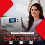 Bernette B77 Sewing and Quilting Machine | Touchscreen Control with Multiple Stitch Options | Includes 12×18 Cutting Mat and Purple Rotary Cutter