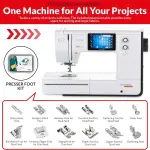 Bernette B77 Sewing and Quilting Machine | Touchscreen Control with Multiple Stitch Options | Includes 12×18 Cutting Mat and Purple Rotary Cutter
