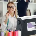 Bernette B77 Sewing and Quilting Machine | Touchscreen Control with Multiple Stitch Options | Includes 12×18 Cutting Mat and Purple Rotary Cutter