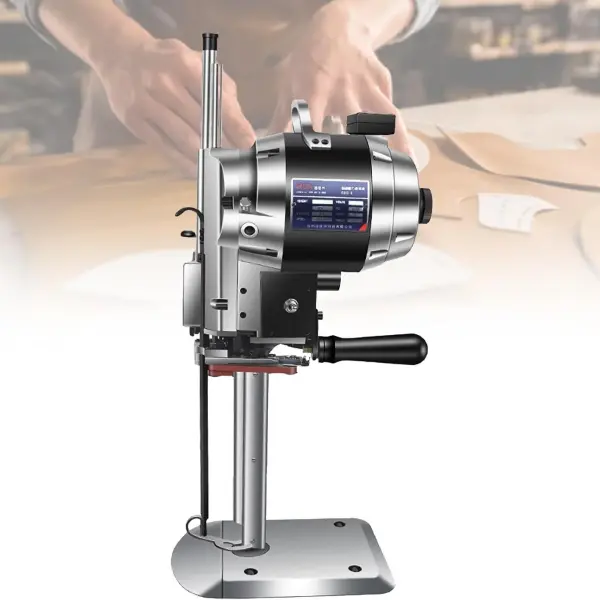 Professional Vertical Straight Blade Cutting Machine Fabric Cutter with Automatic Sharpening Industrial Cloth Leather Carpet Cutting Machine(8inches)