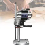 Professional Vertical Straight Blade Cutting Machine Fabric Cutter with Automatic Sharpening Industrial Cloth Leather Carpet Cutting Machine(8inches)
