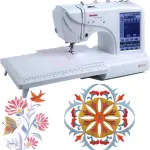 Electric Embroidery Machine, Automatic Sewing Machine with Large LCD Touch Screen, DIY Embroidery Tool, 210 Built-in Letters and 30 Pattern Borders, Simplified Sewing, 7" LCD Touch Screen