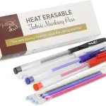 Madam Sew Heat Erasable Fabric Marking Pens for Sewing and Quilting | Fabric Markers for Sewing, Embroidery, Dressmaking with 4 Pens + 4 Refills | No Ghost Lines, Disappearing Ink for Precise Marking
