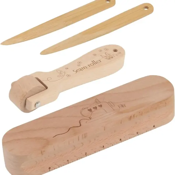 FMTYAOIU Beechwood Tailors Clappers, Seam Roller Beech, Tailors Clapper Set, Multi-Purpose Sewing Tool for Flattening Fabrics and Point Pressing, Wooden Tailors Clapper for Sewing, Quilting, Ironing