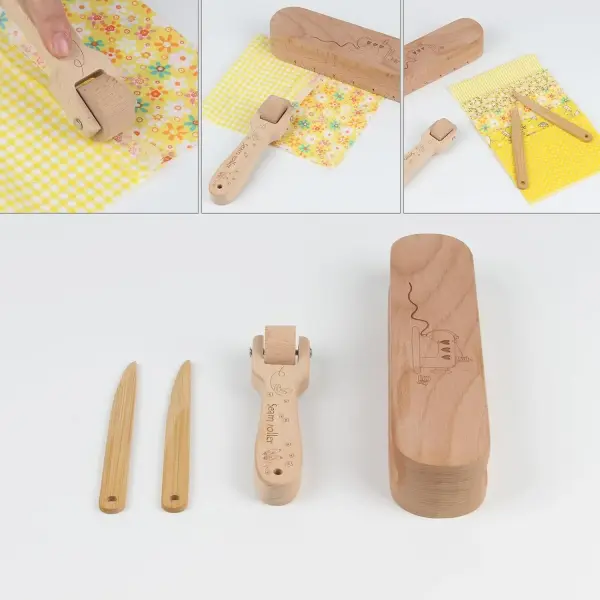 FMTYAOIU Beechwood Tailors Clappers, Seam Roller Beech, Tailors Clapper Set, Multi-Purpose Sewing Tool for Flattening Fabrics and Point Pressing, Wooden Tailors Clapper for Sewing, Quilting, Ironing