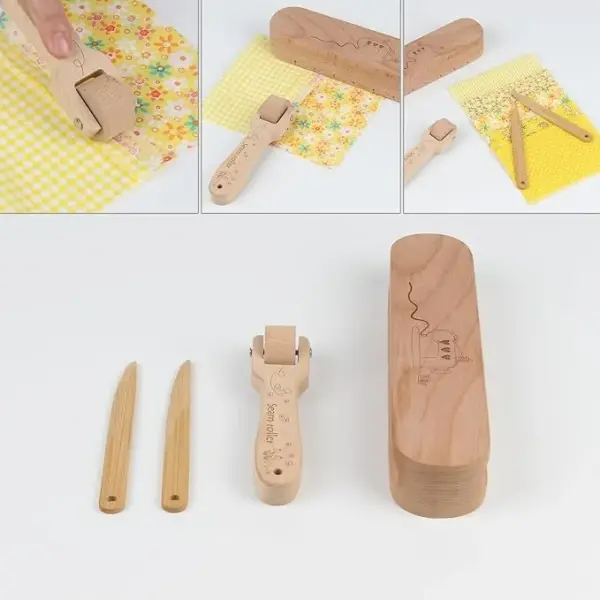 FMTYAOIU Beechwood Tailors Clappers, Seam Roller Beech, Tailors Clapper Set, Multi-Purpose Sewing Tool for Flattening Fabrics and Point Pressing, Wooden Tailors Clapper for Sewing, Quilting, Ironing