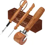 Savina Set 3 Seam Rippers - Seam Roller & Stiletto for Sewing - Handmade Hard Wood Professional Multipurpose Durable for Sewing/Quilting