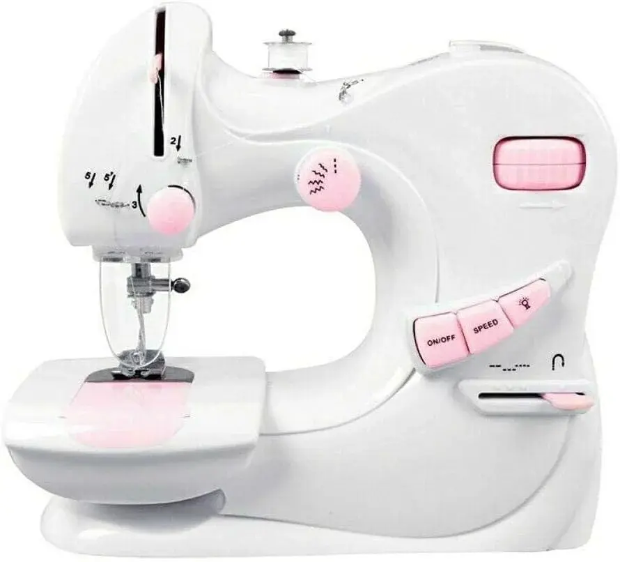 Sewing Machine 12 Stitch Patterns Foot Pedal Double Speed Control with Replaceable Presser,Small Household Sewing Tool