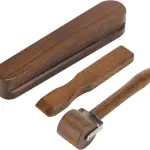 DIICCYO 3 Pcs Wooden Clapper Sewing Quilting Tool Set Include 1 Tailors Clapper 1 Wood Pressing Stick 1 Quilting Seam Roller, Tailors Tool for Sewing Ironing Quilting Fabric Folds Accenting Clothing