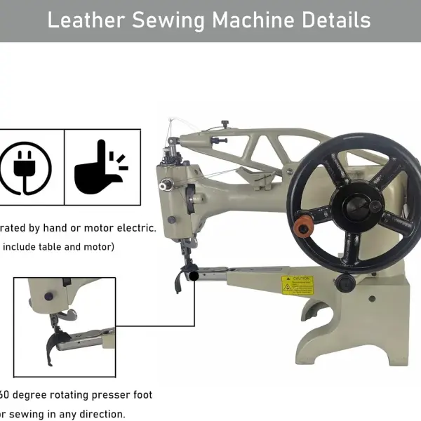 INTSUPERMAI Leather Patcher 11.8 Inch Industrial Hand Crank Patcher Patching Sewing Machine for Shoes/Bags/Clothes/Quilts/Coats/Trousers,etc