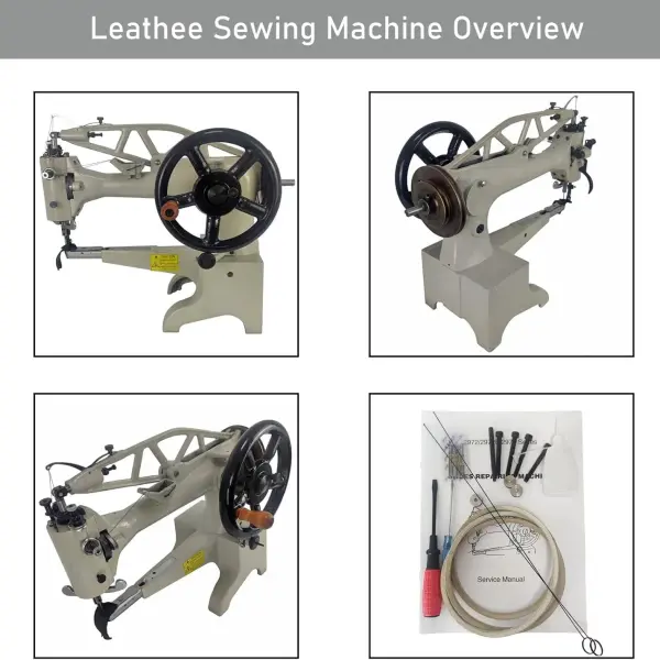 INTSUPERMAI Leather Patcher 11.8 Inch Industrial Hand Crank Patcher Patching Sewing Machine for Shoes/Bags/Clothes/Quilts/Coats/Trousers,etc