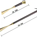 Long Handle Shoe Horn Boot Spoon Easy Wear Helper Durable Metal Wooden Shoehorn for Shoes Boots, Senior Adult Shoe Wearing Tool with Comfort Design, Shoe Spoon, Boot Spoons,Lion58