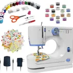 Stoigeld Sewing Machine for Beginners with 20Pcs Fabric & 32Pcs Sewing Threads Kit,Portable Sewing Machine with 12 Built-in Stitches & 2 Speed(High-Low Speeds)-SM-725