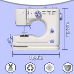 Stoigeld Sewing Machine for Beginners with 20Pcs Fabric & 32Pcs Sewing Threads Kit,Portable Sewing Machine with 12 Built-in Stitches & 2 Speed(High-Low Speeds)-SM-725