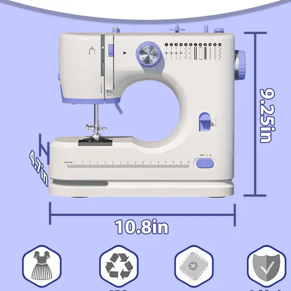 Stoigeld Sewing Machine for Beginners with 20Pcs Fabric & 32Pcs Sewing Threads Kit,Portable Sewing Machine with 12 Built-in Stitches & 2 Speed(High-Low Speeds)-SM-725