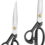 Tofficu 2Pcs Professional Sewing Scissors Multipurpose Manganese Tools for Tailoring Crafting and Embroidery Comfortable Grip Blades