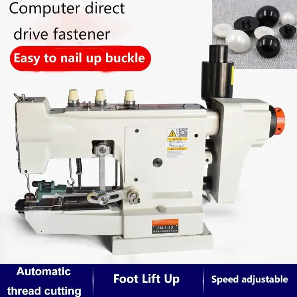 Semi-Automatic Button Sewing Machine – Industrial Flat/Shank Button Attacher with Auto Thread Cutter & Servo Motor