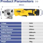 MXBAOHENG Electric Scissors Cordless Cardboard Cutter Rotary Cutter with Safety Switch, Power Box Cutter Fabric Cutting Machine (2 Batteries)
