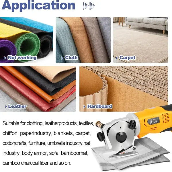 MXBAOHENG Electric Scissors Cordless Cardboard Cutter Rotary Cutter with Safety Switch, Power Box Cutter Fabric Cutting Machine (2 Batteries)