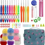 Crochet Hook Set Yarn Knitting Needles Sewing Tools Full Set DIY Sweater Stitch Hand-Knitted Set (Color : A Size : As Shown)