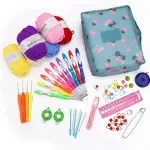 Crochet Hook Set Yarn Knitting Needles Sewing Tools Full Set DIY Sweater Stitch Hand-Knitted Set (Color : A Size : As Shown)