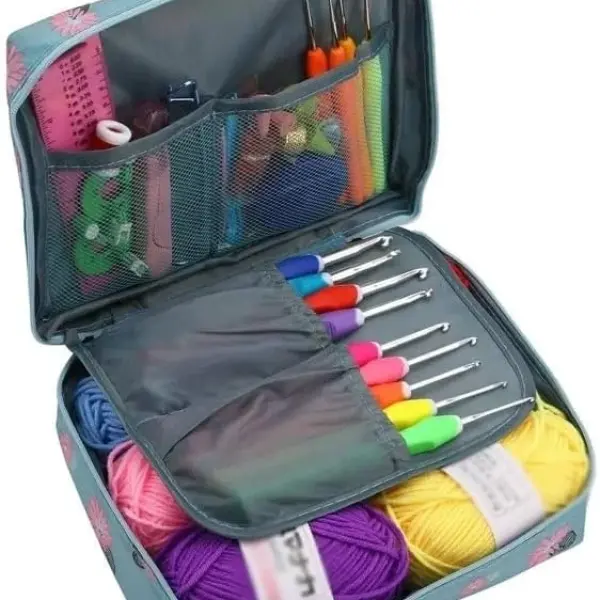 Crochet Hook Set Yarn Knitting Needles Sewing Tools Full Set DIY Sweater Stitch Hand-Knitted Set (Color : A Size : As Shown)