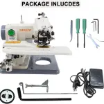 Adjustable Blindstitch Sewing Machine, 1250 SPM Hemming Machine for Cuffs, Skirts & Draperies, Desktop Skip Stitch Ratio 1:1 to 2:1, Professional Hemmer Tool