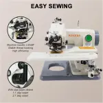 Adjustable Blindstitch Sewing Machine, 1250 SPM Hemming Machine for Cuffs, Skirts & Draperies, Desktop Skip Stitch Ratio 1:1 to 2:1, Professional Hemmer Tool