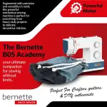 Bernette B05 Academy Heavy Duty Sewing Machine | Extension Table, 30 Stitches Variety, 12 Presser Feet, LED Light, Foot Control Accessories | Portable Quilting & Embroidery Kit for Beginners & Pros
