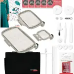 Bernette B70 6" x 10" Embroidery Machine with 123 Thread spools and 200+ Accessory Package