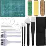 YOtat Leather Craft Tools Kit Leather Sewing Kit Hand Hole Punches Carving Work Set Tool Set