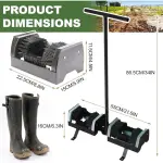 Double-Sided Outdoor Boot Scraper & Mud Remover with Fixed Base & Handle - Heavy-Duty Shoe Cleaner Tool for Farms, Gardens, Entrances, Hiking & Outdoor Activities