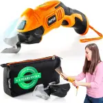 Electric Scissors for Cutting Fabric, Cardboard & Plastic – Rechargeable Cordless Electric Scissors Cutter with 2 Blades – Ideal for Crafting, Box Shredding & Tailoring