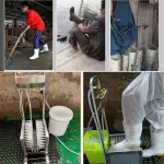 Stainless Steel Boot Washer with Water Spray Gun, Three-Sided Hard Brushes, Effective Mud Snow Dust Cleaning Tool for Outdoor Footwear