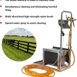 Stainless Steel Boot Washer with Water Spray Gun, Three-Sided Hard Brushes, Effective Mud Snow Dust Cleaning Tool for Outdoor Footwear
