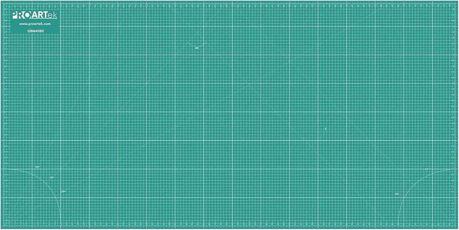 Proartek PK00013 Model GBM4080 Series 40" x 80" Professional Cutting Mat; Double-Sided Green/Black; Self-Healing; For Graphic Arts, Hobbies, Sewing, Scrapbooking, and other Cutting Projects