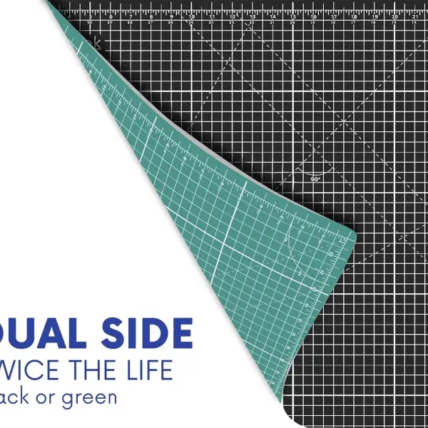 Proartek PK00013 Model GBM4080 Series 40" x 80" Professional Cutting Mat; Double-Sided Green/Black; Self-Healing; For Graphic Arts, Hobbies, Sewing, Scrapbooking, and other Cutting Projects