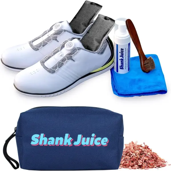 Clean Kit for Golf Shoes and Accessories - 6-item Kit: No Rinse Foaming Cleaner, Brush, Cloth, Cedar Inserts