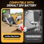 Cordless Bag Sewing Machine Compatible with Dewalt 20V Max Battery, Auto Heavy-duty Bag Closing Machine, Portable Industrial Bag Sewer for Sack Woven Bag Kraft Paper Bag Sealing, Tool Only