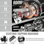 600W Electric Tapping Machine M3-M16, 360° Rotatable Multi-Directional Tapping Tool, 0-312 RPM, 8 Collets, 1000mm Horizontal Extension for Precision Drilling & Threading