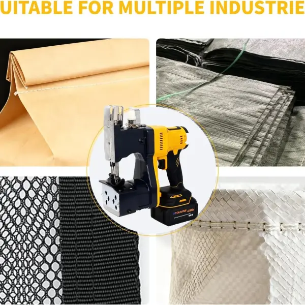 Cordless Bag Sewing Machine Includes 2×4000mAh Rechargeable Batteries,Take 2 Spools of Thread And 10 Needles,Portable Bag Closer Machine for Burlap Bag,Tote Bag,Grain Bag