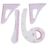 4PCS Curve Ruler Set,Plastic Sewing Grading Tools,Pattern Making for Clothing Design Cutting Proofing,Tailoring Drafting Supplies