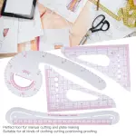 4PCS Curve Ruler Set,Plastic Sewing Grading Tools,Pattern Making for Clothing Design Cutting Proofing,Tailoring Drafting Supplies